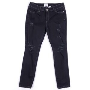 American Blue Distressed Skinny Jeans Size 13 Black Stretch Denim Y2K Streetwear